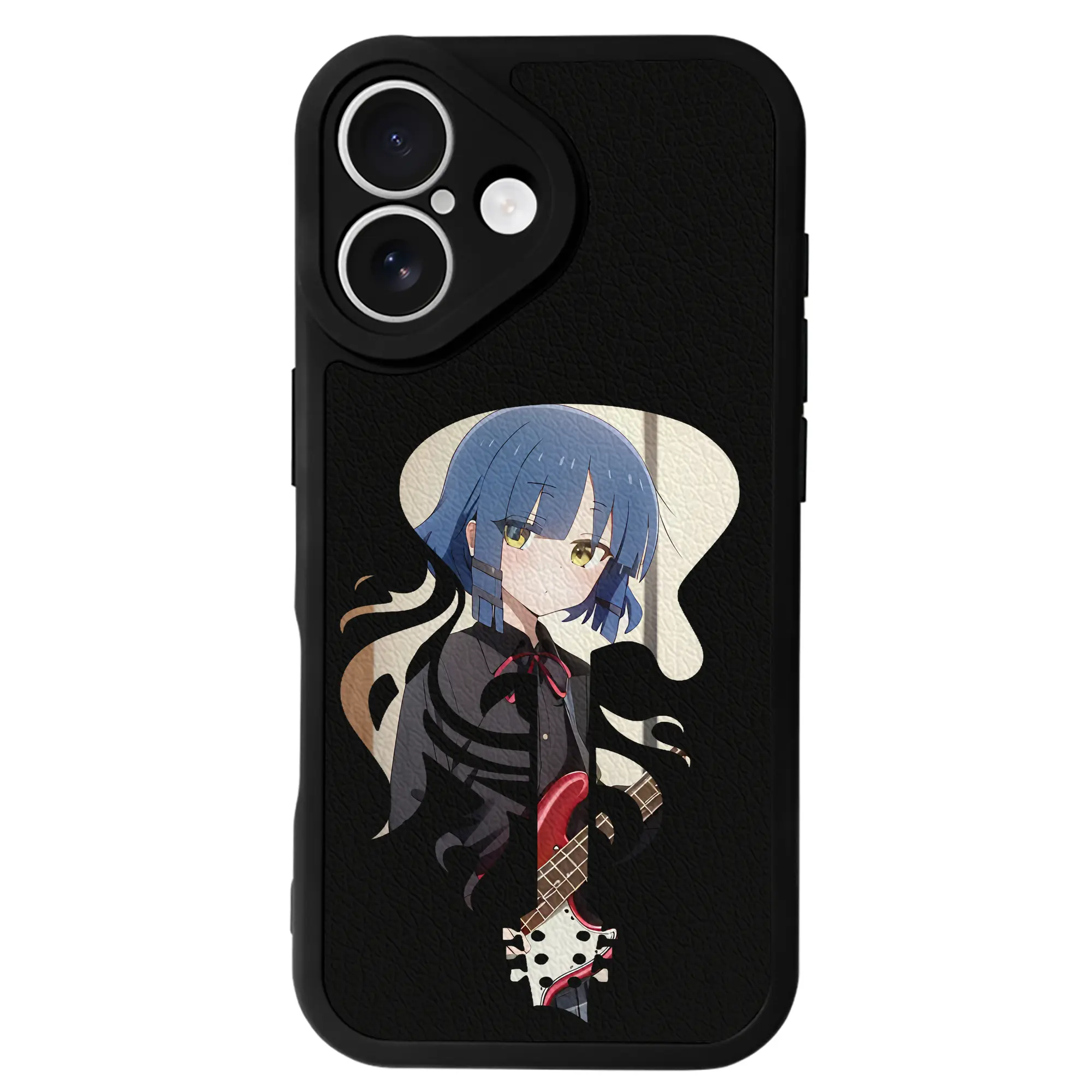 ぼっちざろっく！ グッズ,山田リョウ - IPhone 16シリーズ対応 ・ シリコンスマホケース ・ レザー調 ・ 高精度フィット ・ 耐衝撃 ・ ワイヤレス充電対応 ・ 精密カット